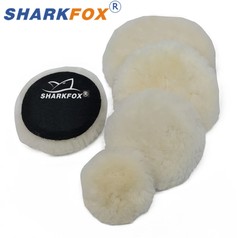 Sharkfox 5/6Inches Wool Polishing Disc Waxing Polishing Buffing Car Paint Care Polisher Pads for Car Wash Auto Accessories