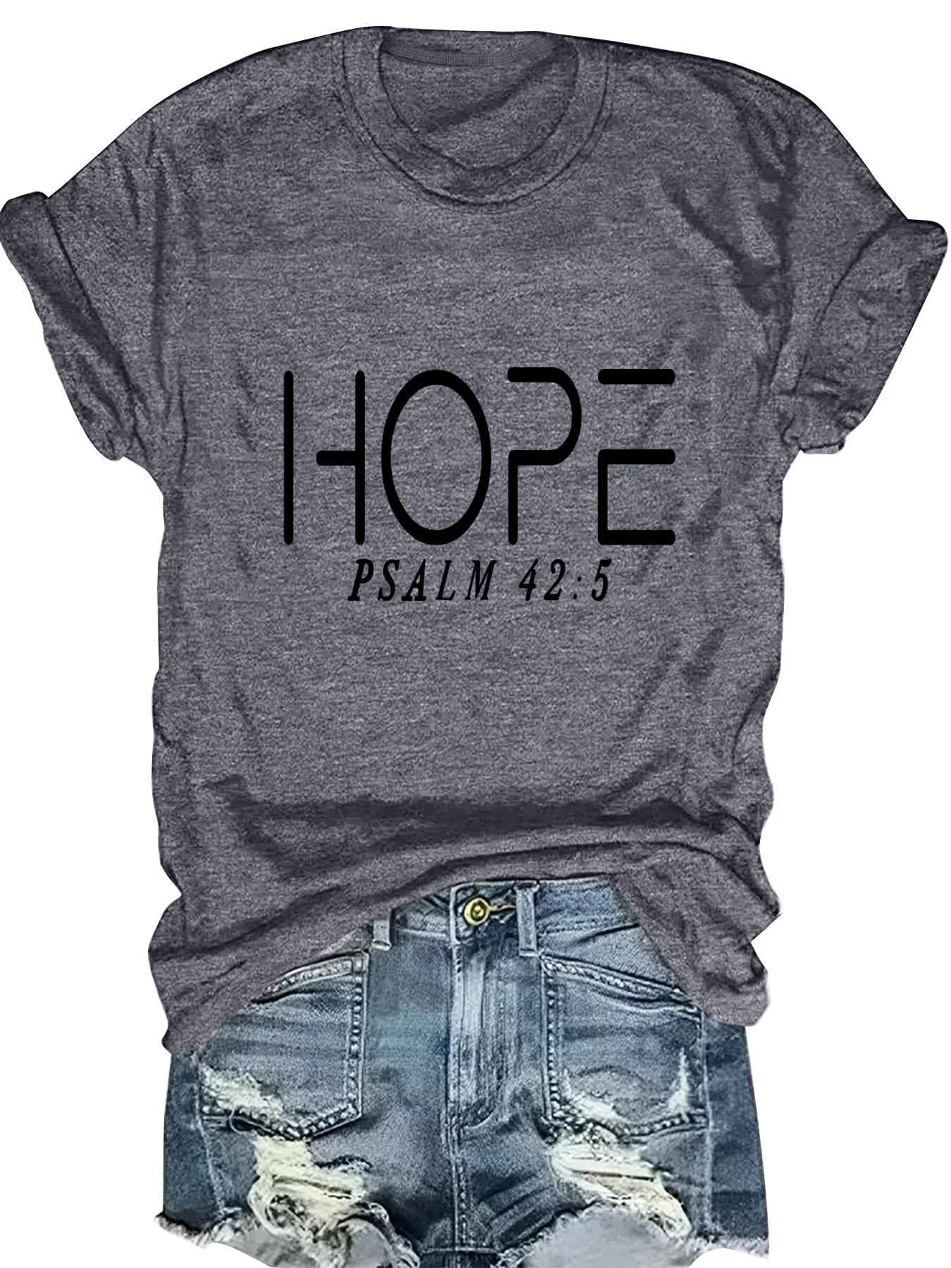 

Fashionable Ladies round Neck Short Sleeve T-Shirt with Letter Pattern Print Casual Comfortable Women's Top