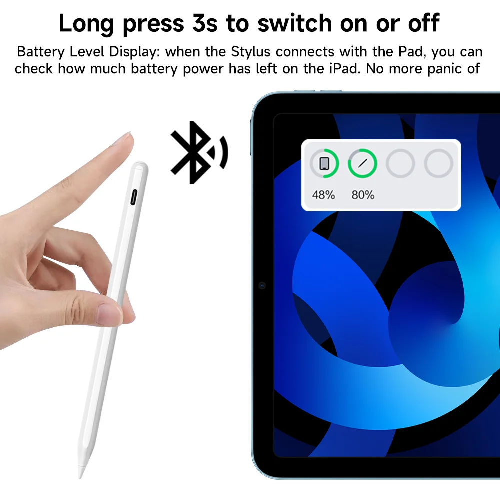 Für Apple Bleistift 2 Drahtlose Lade Bluetooth Stylus für iPad Bleistift Palm Ablehnung Tilt Induktion Power Display iPad Stift