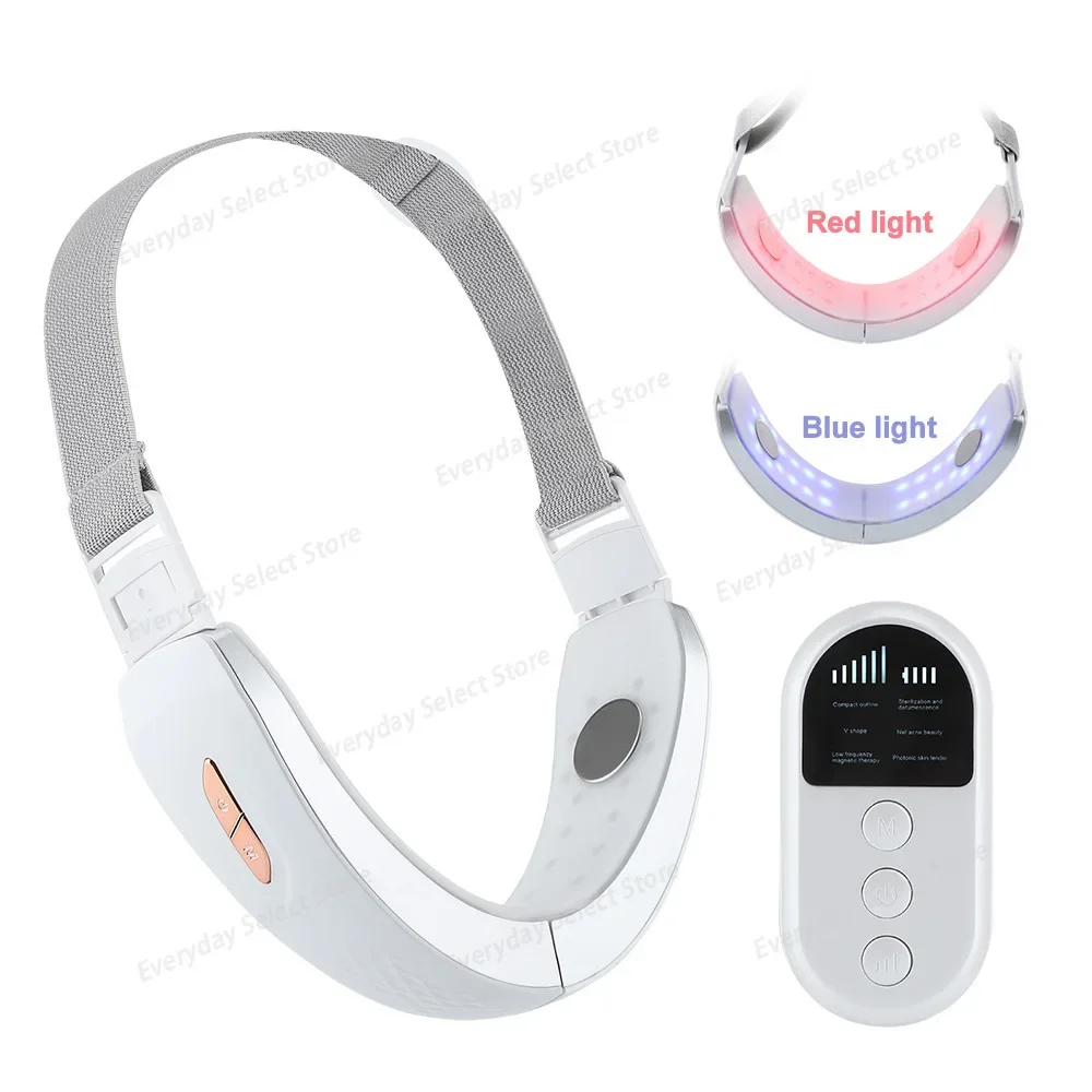 Micro-current thin face red and blue color light  control beauty instrument vibrating face lift V face thin facebrightening skin