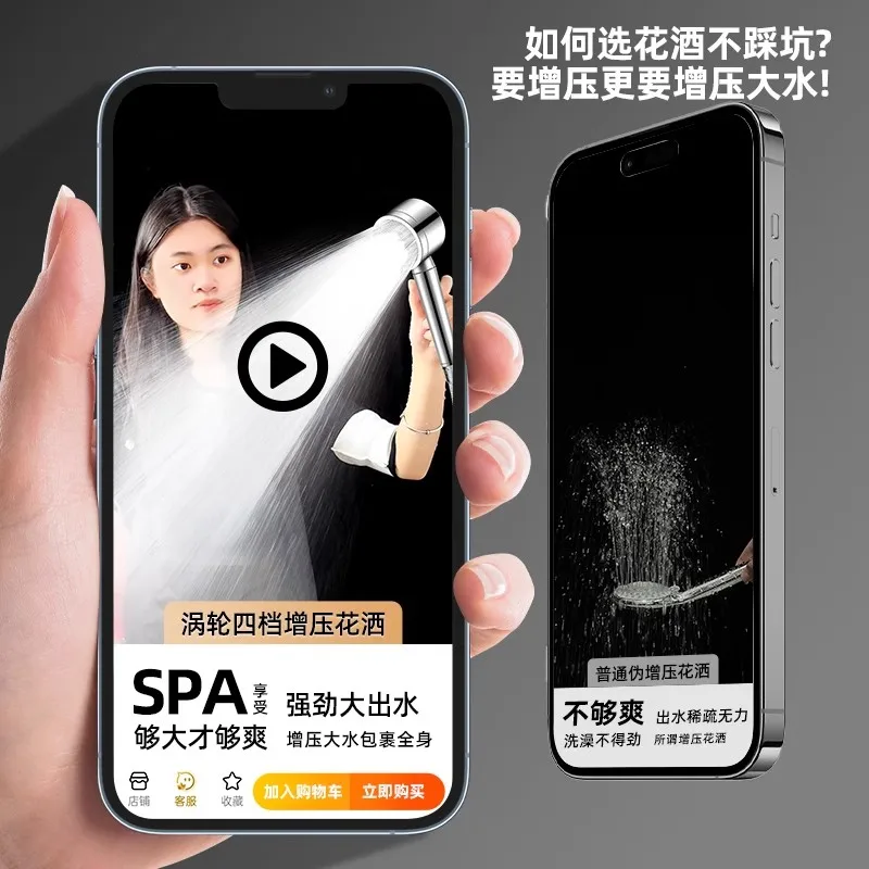 Filtro de cabezal de ducha de acero inoxidable SUS 304, 3 modos, accesorios de baño, accesorios de ducha de masaje, perillas de ducha, muebles para el hogar