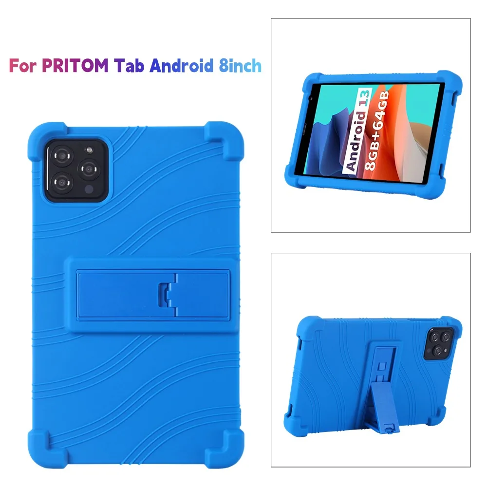 For PRITOM Tab 8 Android 8inch Tablet PC Protector Funda with 4 Shockproof Airbags Soft