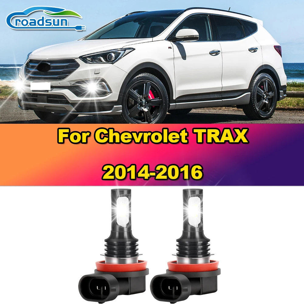 12000LM 100W Canbus No Error LED Car Fog Lamps 6000K Plug&play CSP Chips Fog Lights 12V For Chevrolet TRAX 2014 2015 2016