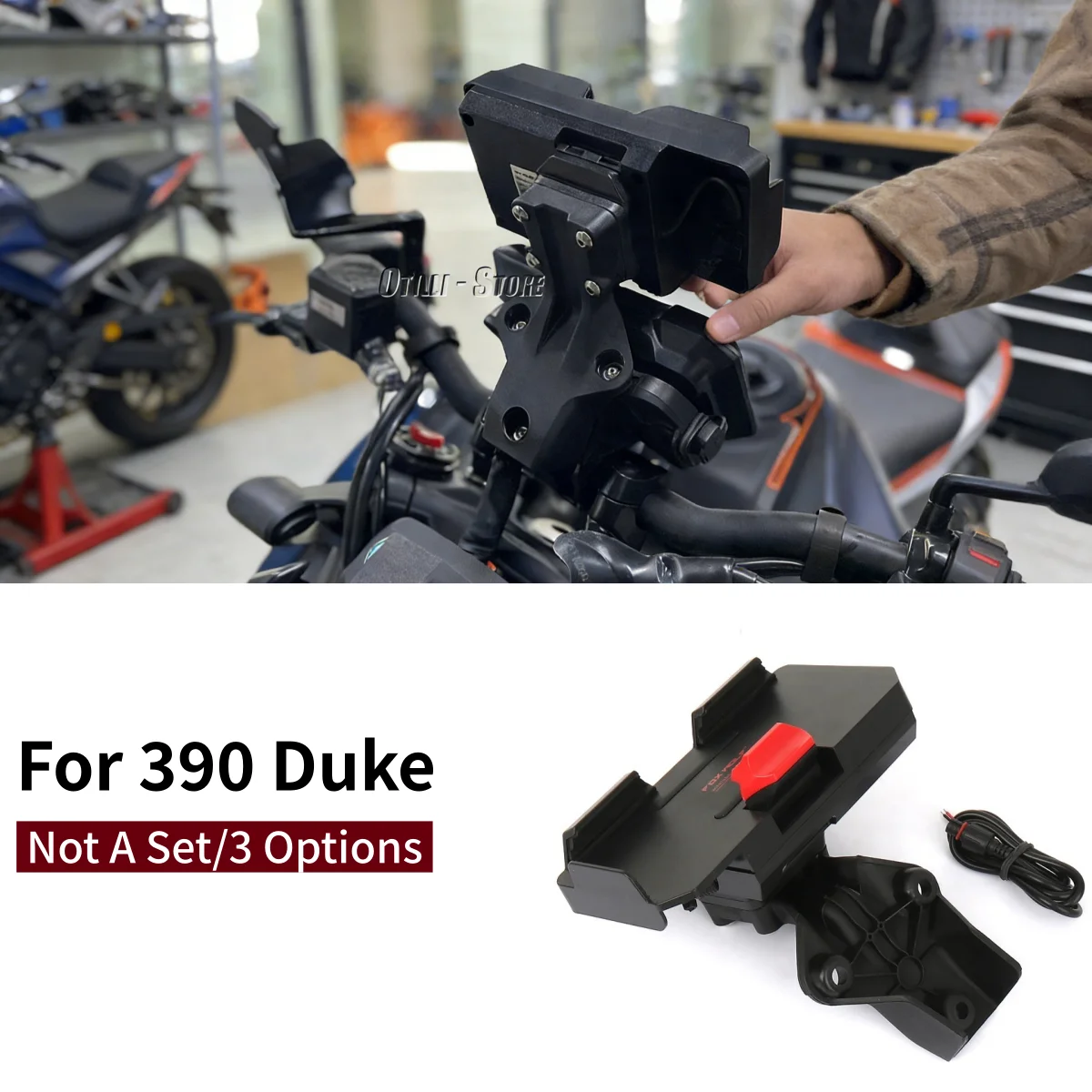 

Для 390 Duke 2024: Крепление GPS-навигатора, держатель для телефона с беспроводной зарядкой, мотоаксессуары