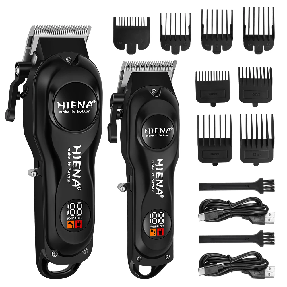 Hiena 전기 헤어 클리퍼, 충전식 무선 헤어 클리퍼, 전기 헤어 클리퍼 키트, 남성용 페이드 헤어 클리퍼