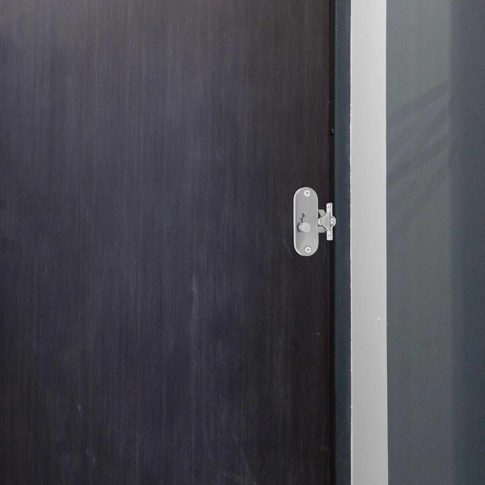 Heavy Duty Sliding Door Lock Made of Aluminum Alloy and Stainless Steel 90 Degree Right Angle Latch for Barn Doors Bathroom
