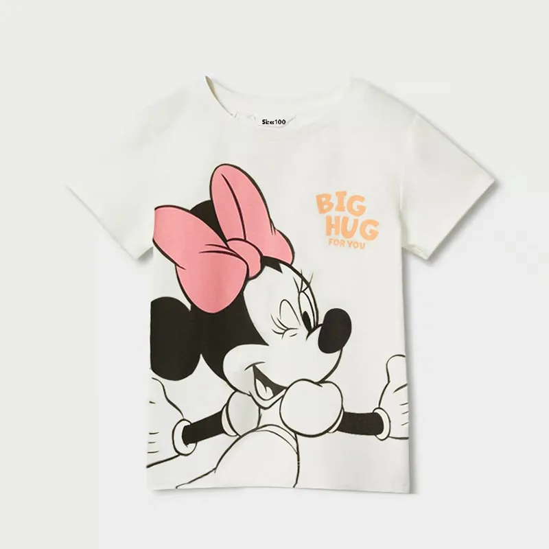 New Baby Cartoon T-shirt Cute Minnie Mickey Print Cotton Tee Kids Boys Girls Casual Short Sleeve Tops