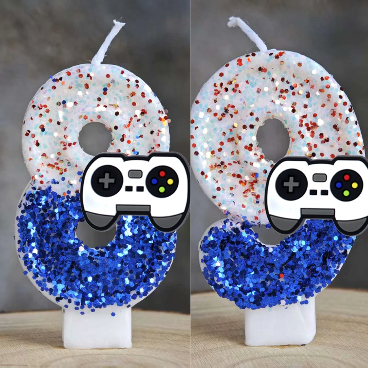 Kerzenset Spielcontroller-Kerze Joystick-Kerze für Geburtstagstorten-Deko Gaming-Themen-Party-Zubehör Jungen-Geschenk Partygeschenke