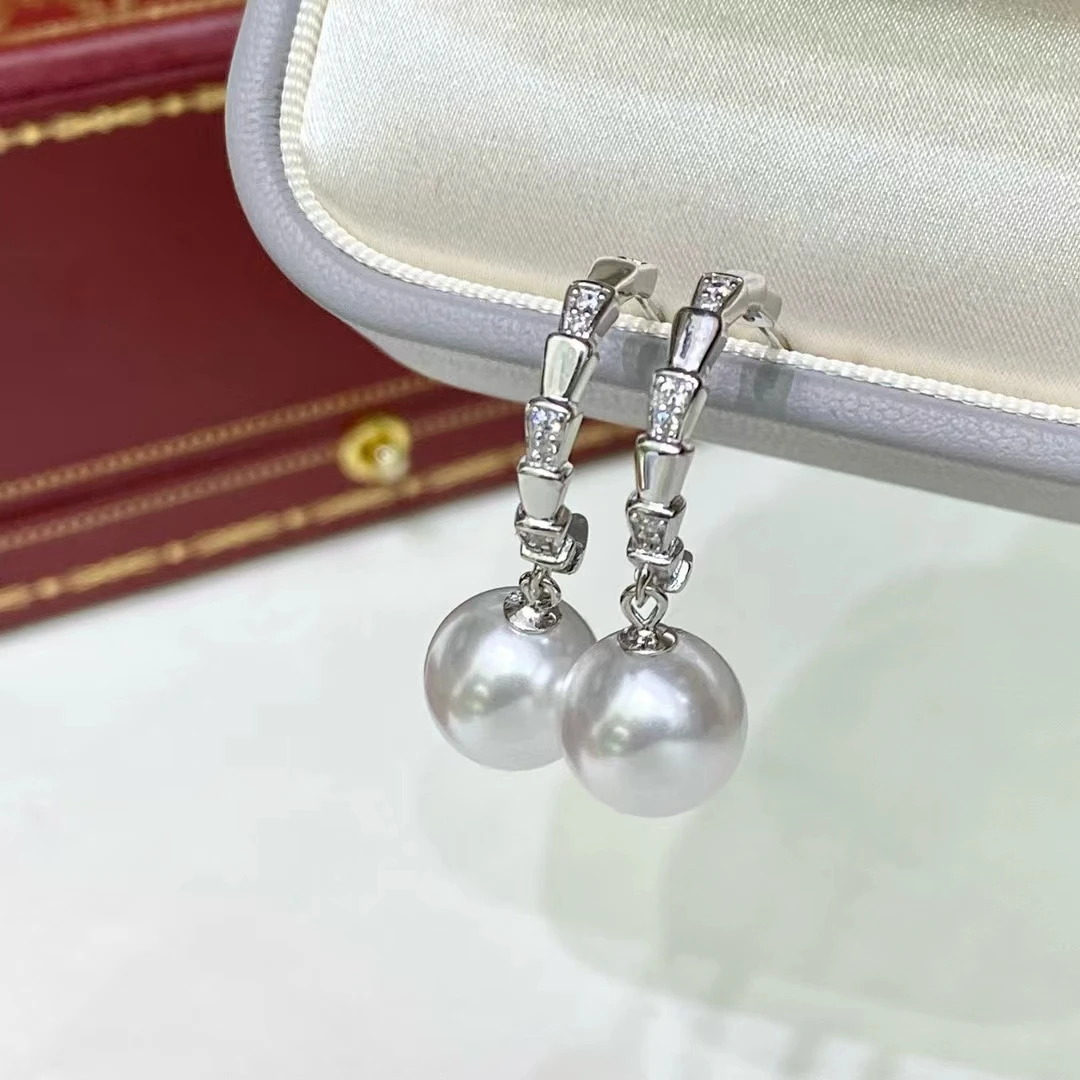 

Wholesale 925 Sterling Silver Earrings Mount Findings Settings Base Mounting Parts Accessory for 8-10mm Pearls