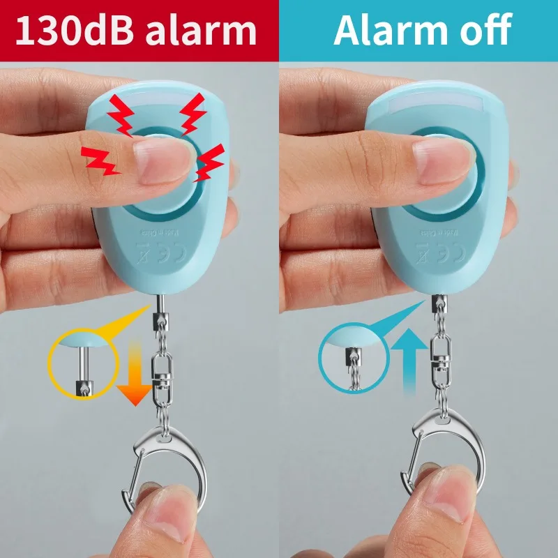 Charging personal alarm with light anti-wolf artifact outdoor portable keychain alarm