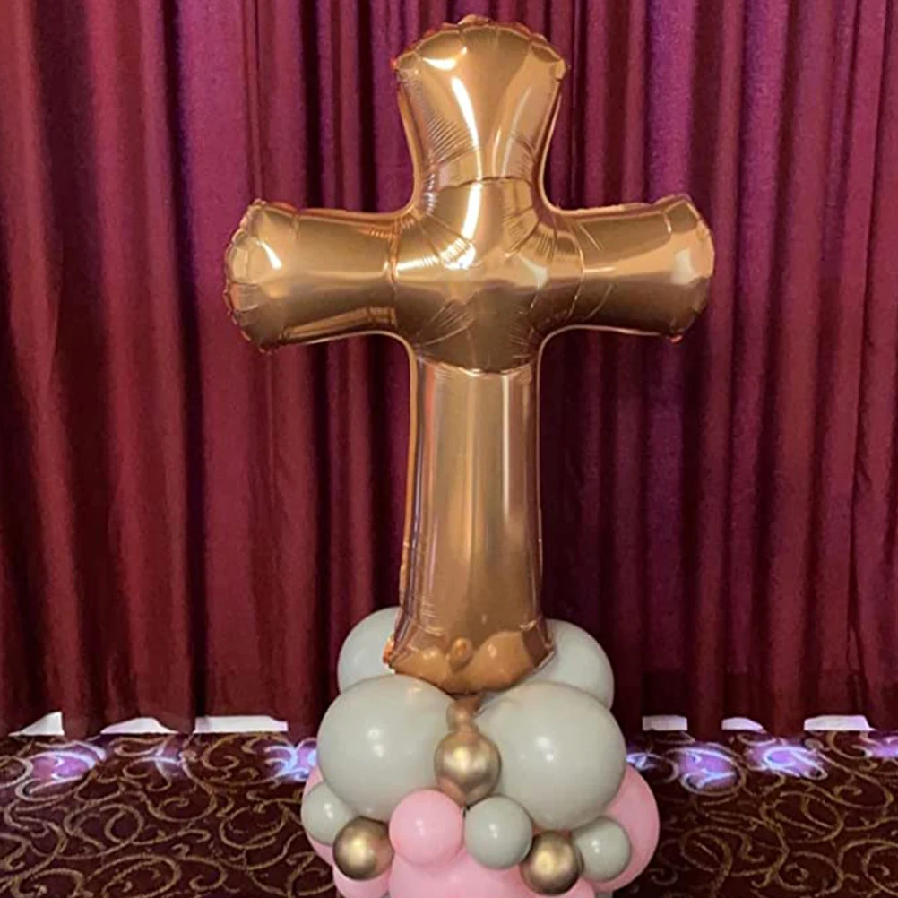 

Cross Balloon 39 Inches Cartoon Cross Design Birthday Baptism Festival Supplies Aluminum Foil Balloons Cartoon