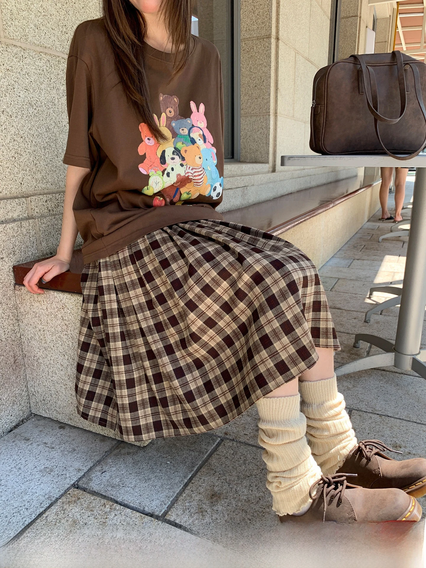 

Женская повседневная длинная юбка А-силуэта с высокой талией в клетку, осенняя коллекция 2025, новая, в стиле ретро, корейский стиль, стройнящая модель