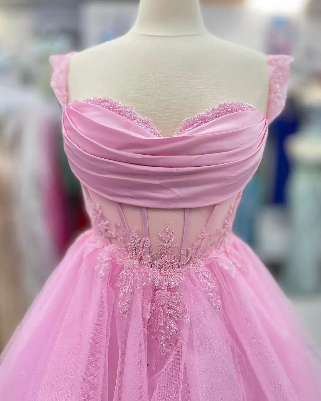 Robes de soirée à épaules dénudées pour adolescents, robes en dentelle scintillante pour Quinceanera, robe de bal courte bouffante en Tulle