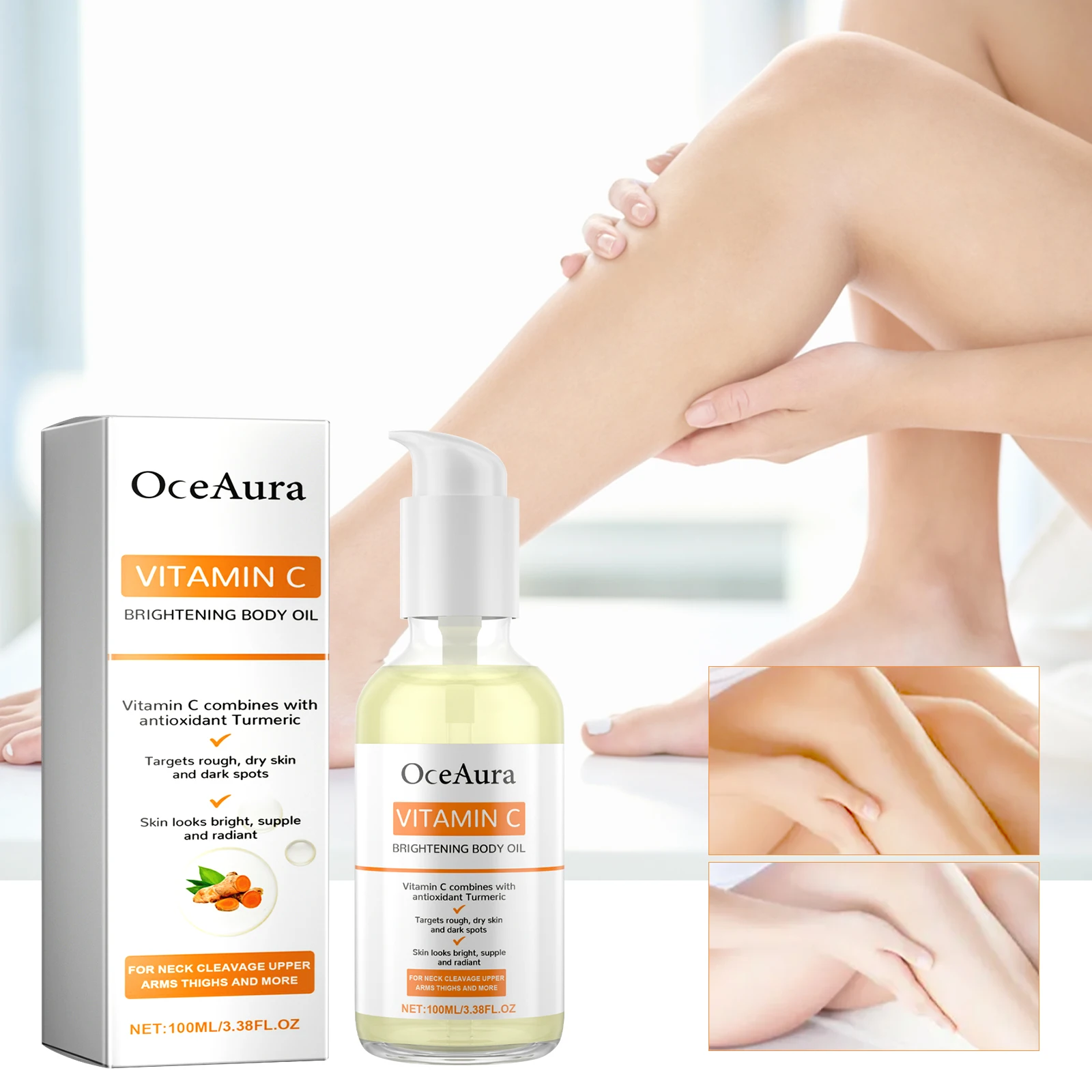 OceAura-aceite corporal iluminador con vitamina C para otoño, hidratante, reparador de la piel seca, radiante y embellecedor de la piel, aceite para el cuidado del cuerpo