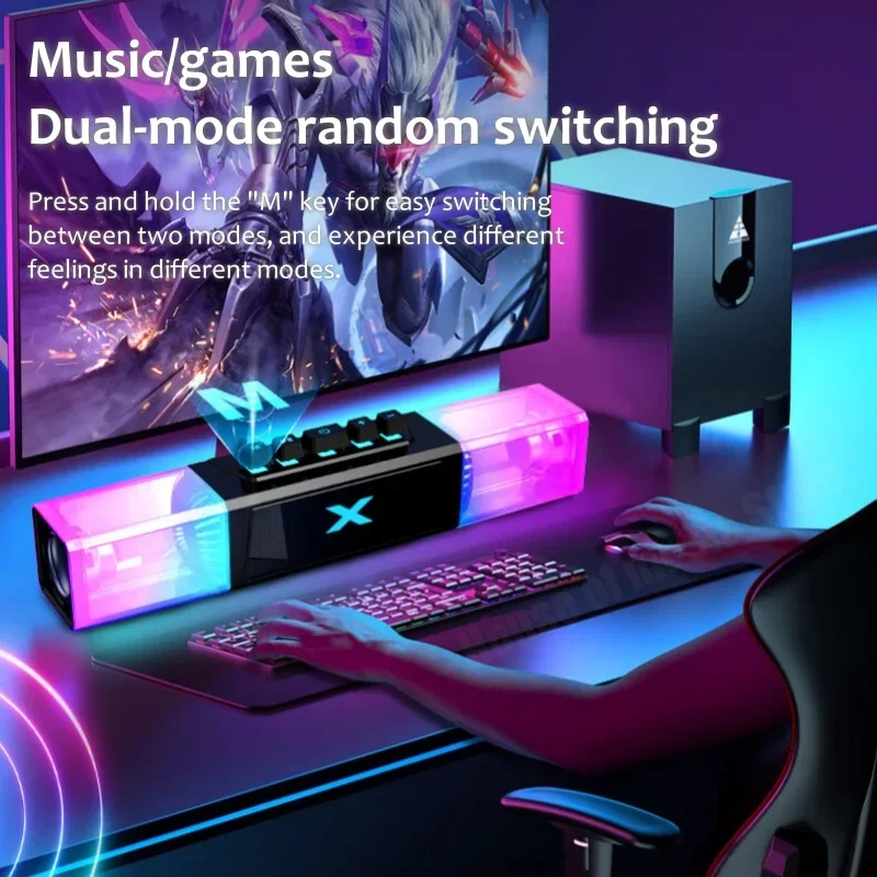 S2 горячая Распродажа объемная стерео Бас Звуковая Система рабочего стола RGB Освещение E-sports Саундбар портативные беспроводные Bluetooth колонки