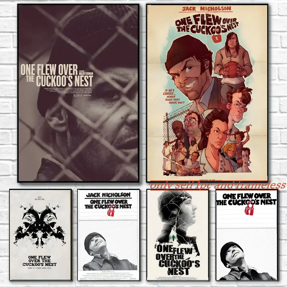 Retro Movies O-One Flew Over the Cuckoo's Nest Poster Home Living Bed Room Bar Hallway Sticky Wall Art Printing Aesthetic Decor
