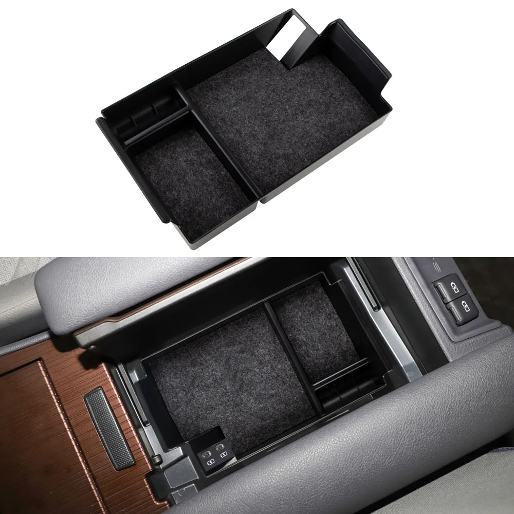 

Car Center Console Organizer Storage Box for Toyota Sienna 2021 2022+ LHD ABS Armrest Insert Storage Box with Flocking Pad