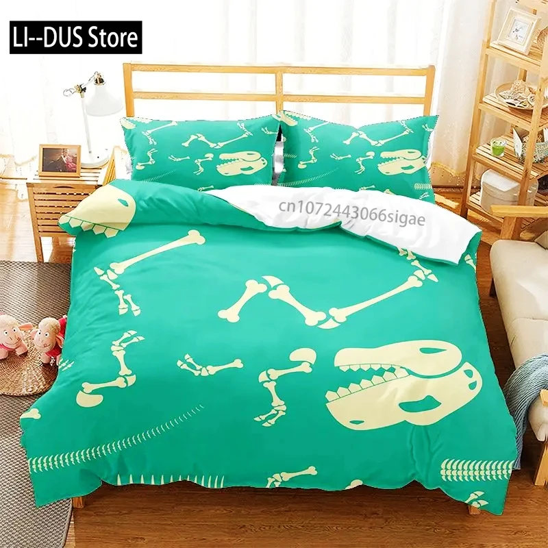 

Dinosaur Duvet Cover Set Kids Bedding Set Full Queen Size 3D Cartoon Animal Duvet Cover for Boys Girl Children Color Quilt Cover