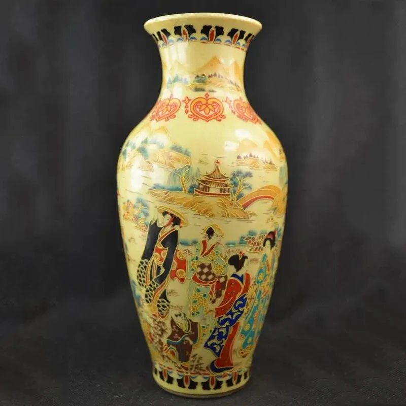 Old Collectible Decorated Handwork Porcelain Drawing Dowager Big Vase