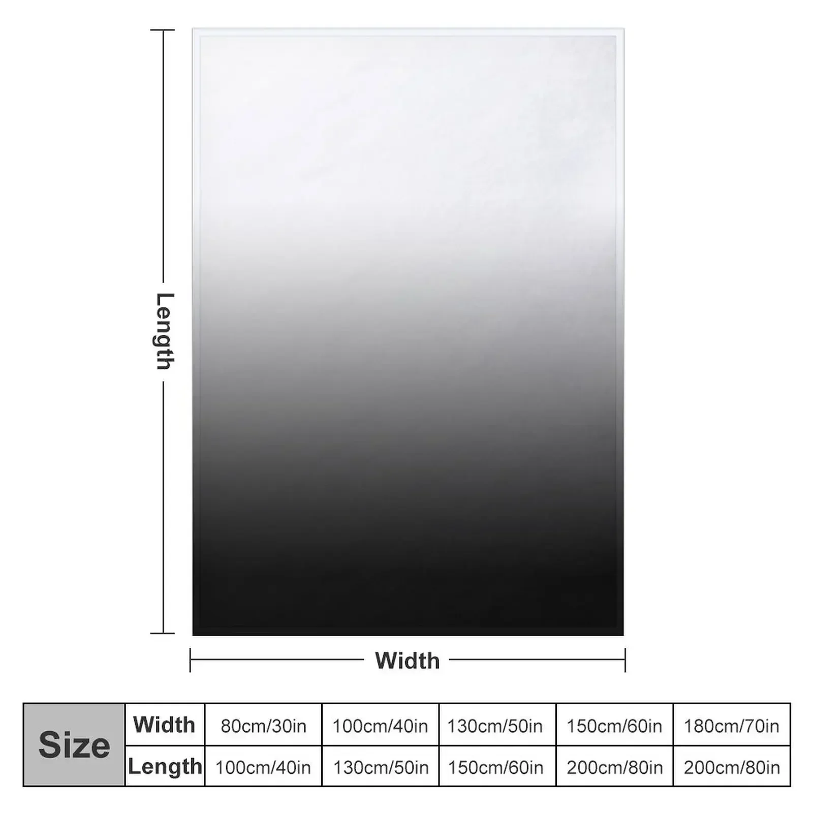 Black Ombre Gradient Throw Blanket couch cozy soft plush fuzzy picnic outdoor blanket
