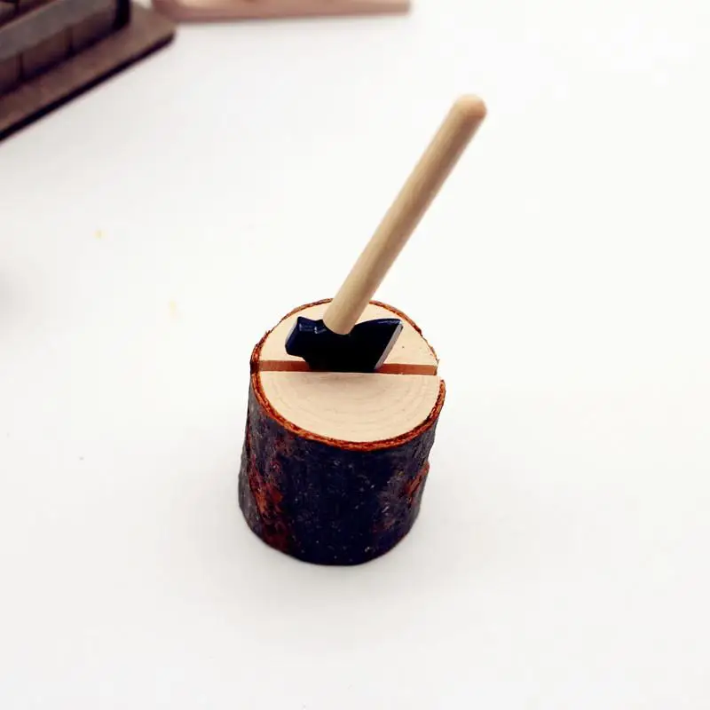 

[JN] 1/3Pcs New Fashion 1/12 Dollhouse Simulation Miniature Field Chicken Nest Axe Woodcutting Countryside Toilet Decoration