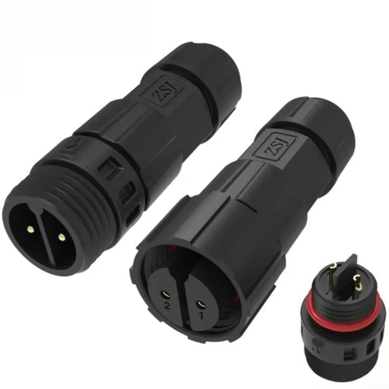 M16 modular plug-in waterproof aviation connector with PVC cable gold-plated brass male-female pins LED lamp wiring connector