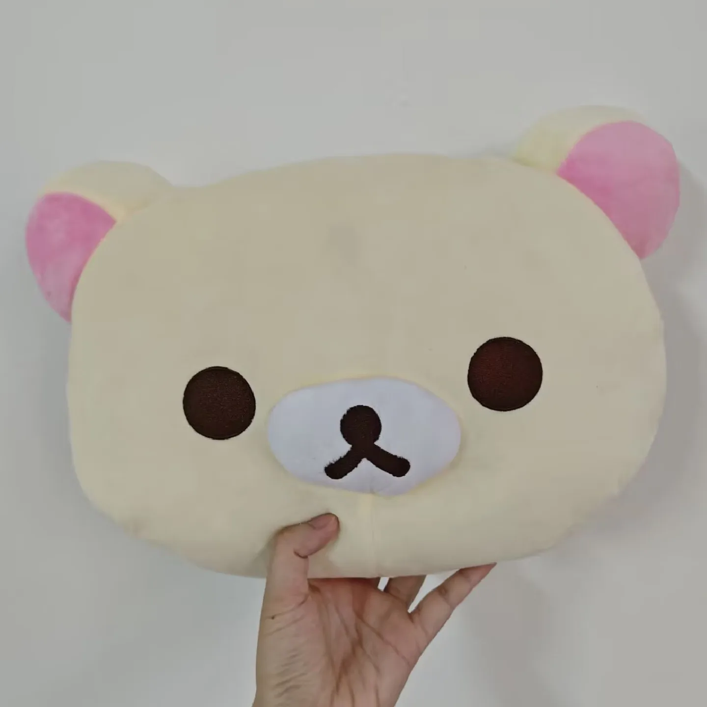 Cute Rilakkuma Korilakkuma White Bear Head Big Face Plush Pillow Cushion Kids Girls Stuffed Toy Doll Children Gifts 36*23cm