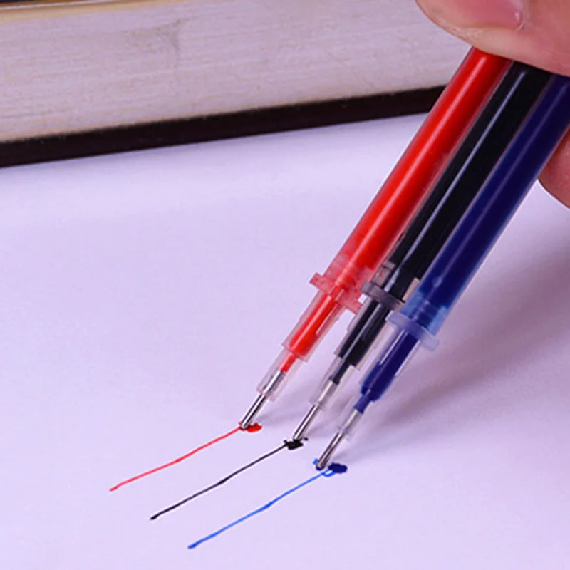 10 Pcs/Set Gel Pen Refills Rods 0.38mm Black Blue Red Ink Neutral Pen Washable Handle Refill Rod School Supplies Stationery