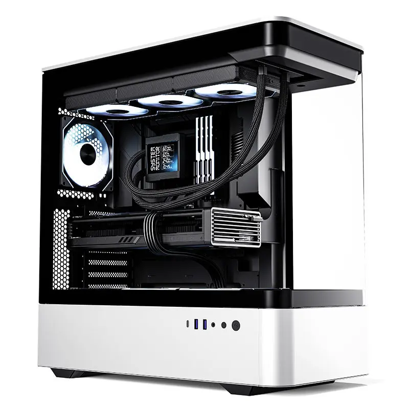 ART ULTRA HM1 ATX Gaming PC Case, Dual Curved Glass Panels, No Front‑Mounted I/O Ports, Desktop Empty Chassis