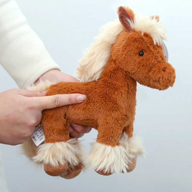 Muñeco de peluche de caballo de la vida Real, Animal relleno de alta calidad, juguete de Pony súper realista, regalo de cumpleaños clásico para niños