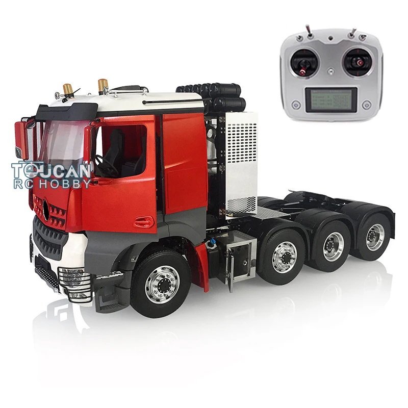 1/14 8*8 LESU RC Tractor Truck Metal Chassis 3Speed Transmission Rack Painting Cabin Servo Motor Light Sound Radio ESC for Toy