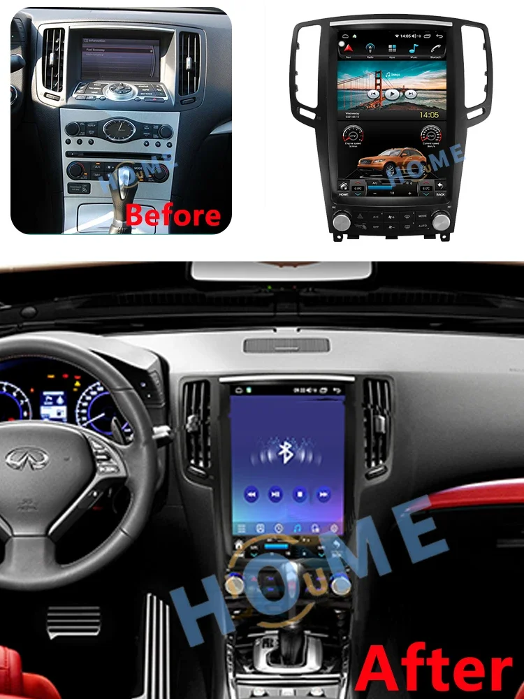 Tesla Screen Android 12 For Infiniti G25 G35 G37 Q60S For Nissan Skyline 2006-2013 Car Radio Multimedia Player Auto Carplay GPS