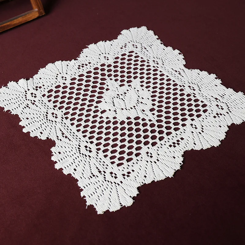6 قطع من إكسسوارات الطعام الأنيقة المقاومة للحرارة، مفرش طاولة من الدانتيل، طاولة طعام لتزيين الفنادق لحفلات الزفاف