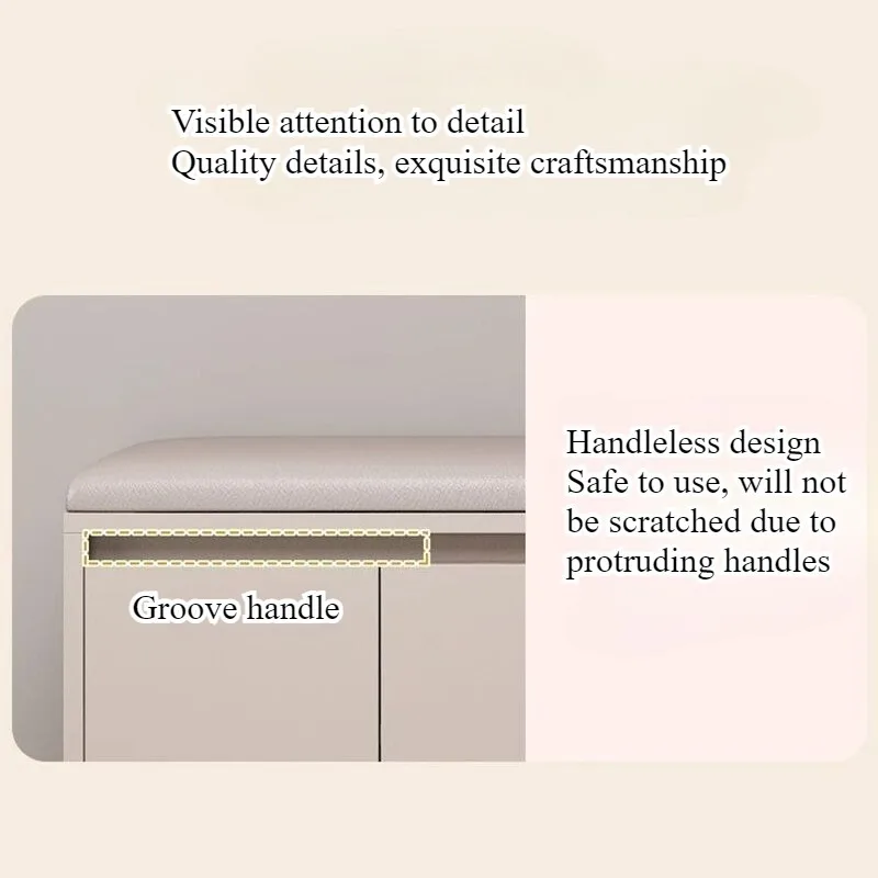 Shoe changing stool household entrance modern simple shoe stool sitting stool integrated low cabinet dust-proof storage image 3