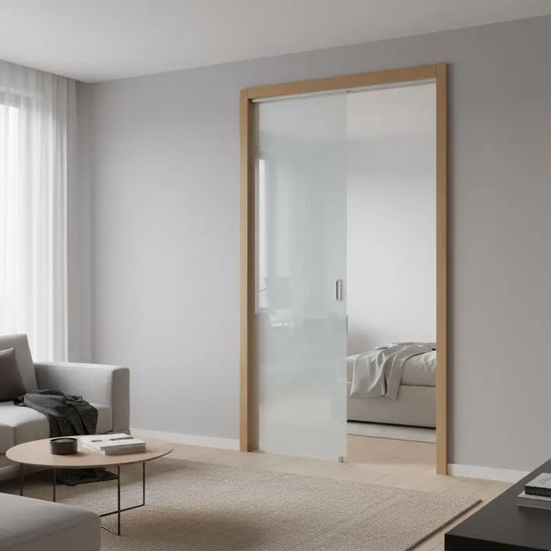 Pocket Door Frame Kit, for 24-30 in Wide 80 in High Door, Pocket Door Kit with Two-Way Soft Close Mechanism, Slide Smoothly Quietly, Easy to Install, Wood and Galvanized Steel, for Living Room