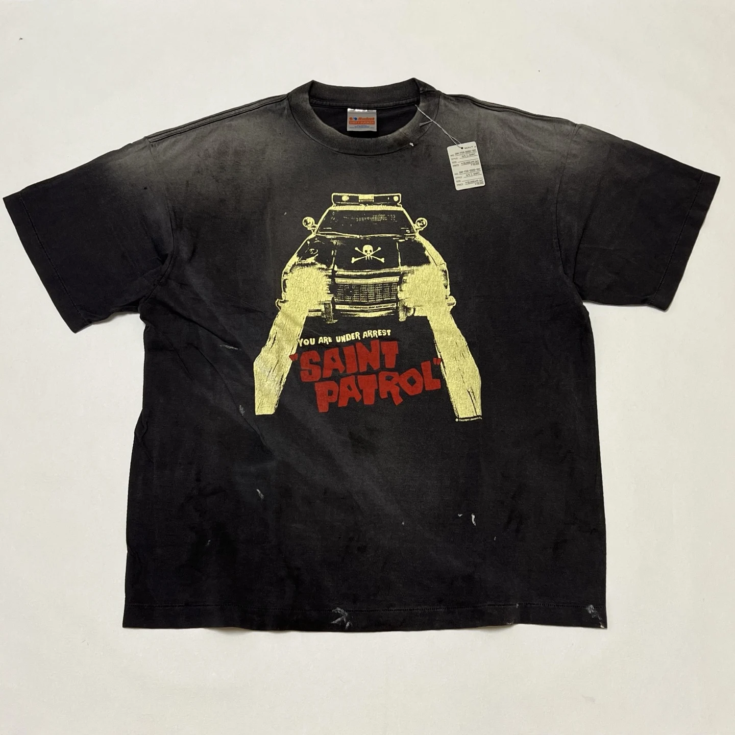 2026ss Top Class Saint Ghost Police Car Printed Women Men T shirts tees Thick Cotton Made Washed Men Oversized T shirt