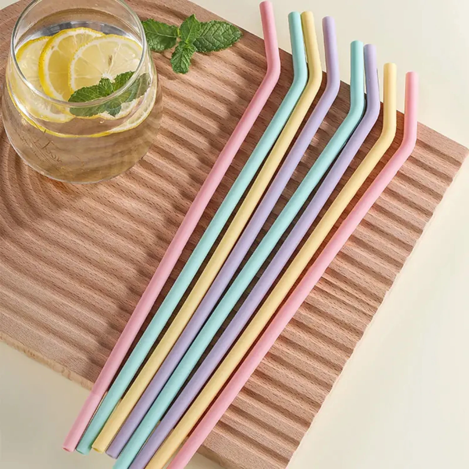 4pcs Environmentally Friendly Food Grade Silicone Straw Set