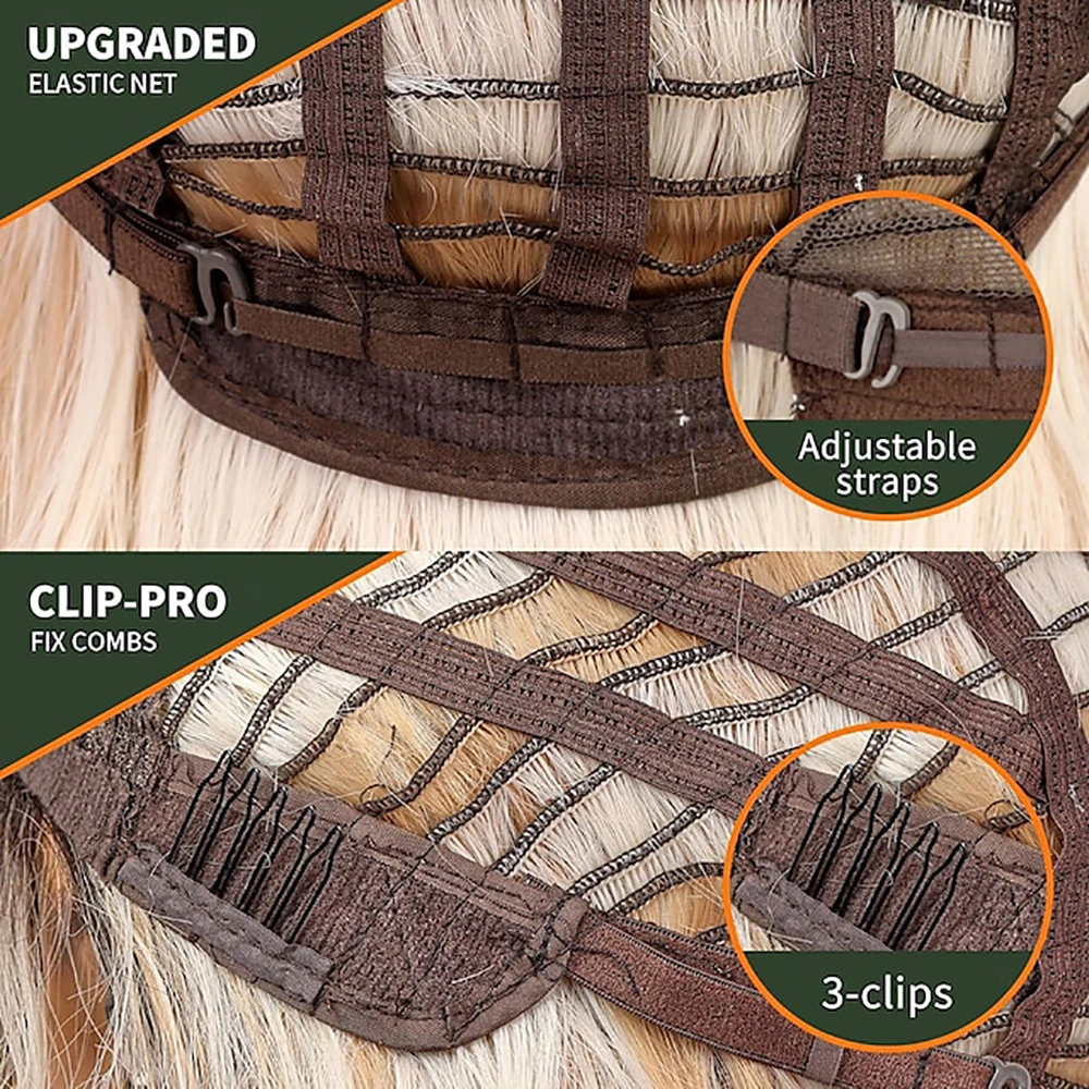 HAIRJOY  Synthetic Hair Wig Short Wavy With Bangs Wig  Light Blonde Cosplay  Party for Women image 3