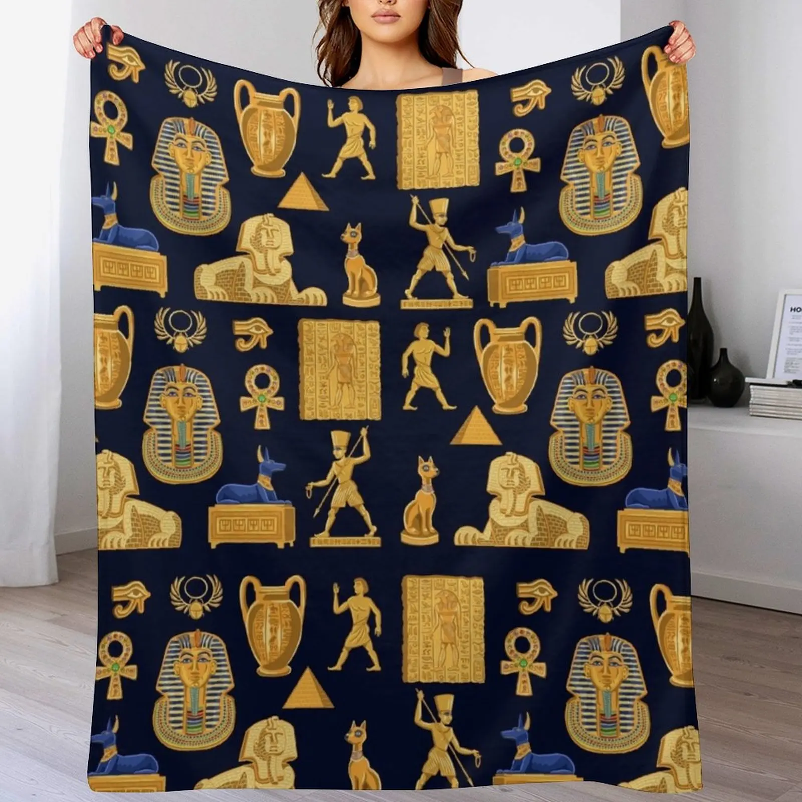 Ancient Egyptian Treasure Throw Blanket