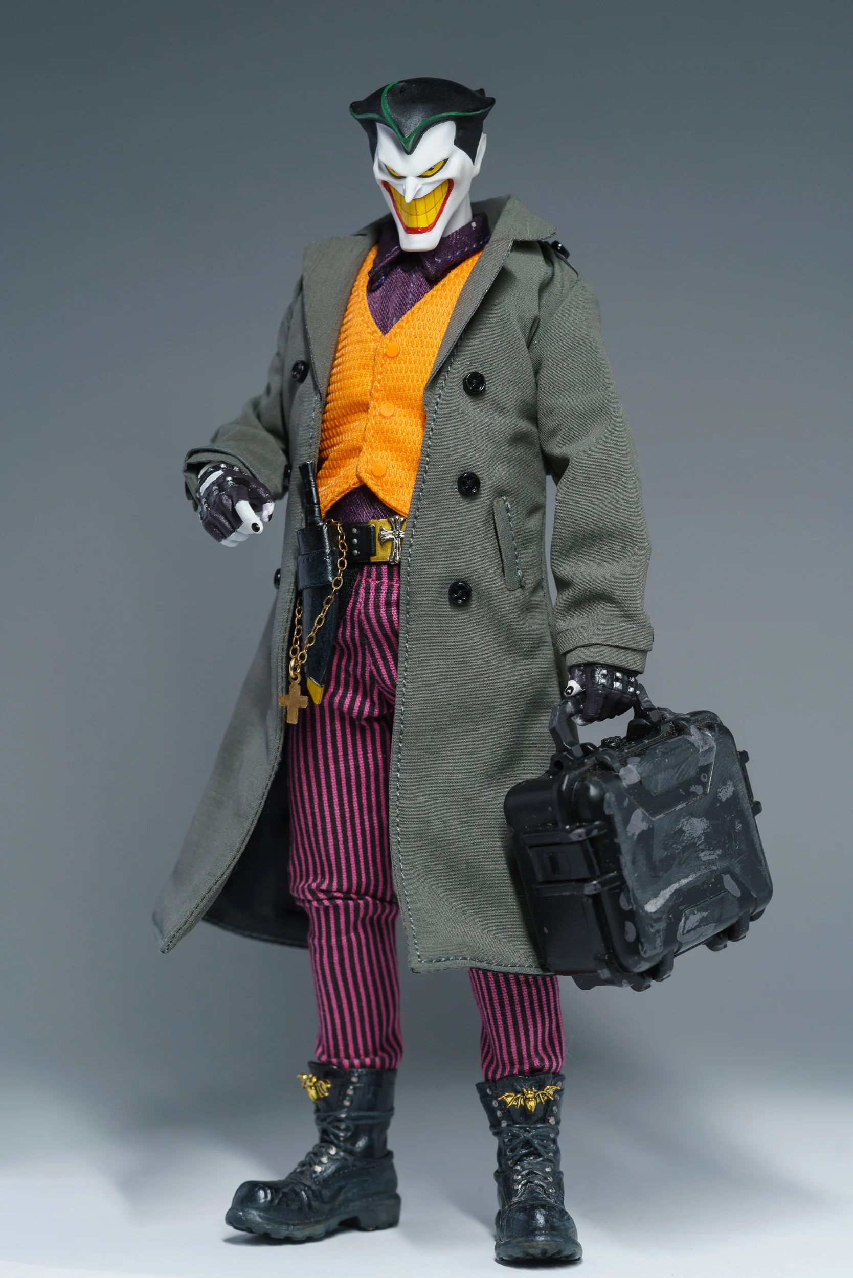 1/12 Scale male dolls clothes Double-breasted black mid-length trench coat fit 6'' notaman vstoys GWTOYS body model