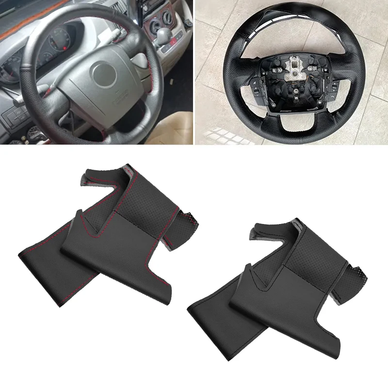 

Soft Perforated Leather Cover For Fiat Ducato 2006-2019 Ram ProMaster 2017-2020 Hand Sewing Steering Wheel Cover Protection Trim