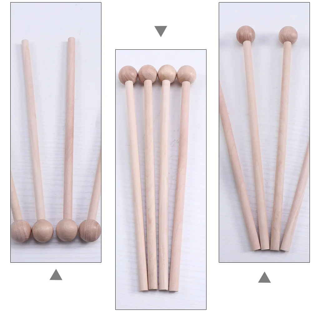 12 Pcs Percussion Hammer Drum Stick Timbales Sticks Toy Wood Xylophone Mallets for Adults Child