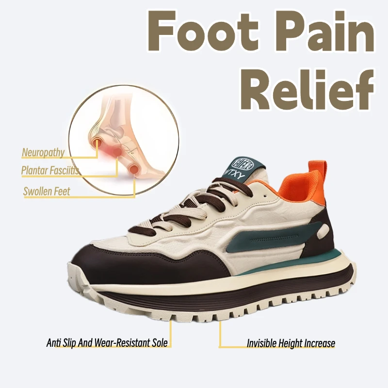 

LiveDay Men's Platform Sneakers Autumn Outdoor Non-Slip Luxury Sport Shoes Comfortable Height Increase Fashion Zapatillas Hombre