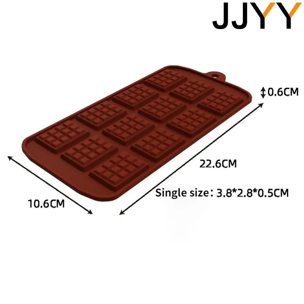 JJYY Silicone Mold 12 Even Chocolate Mold Fondant DIY Candy Bar Mould Cake Decoration Tools Kitchen Baking Accessories