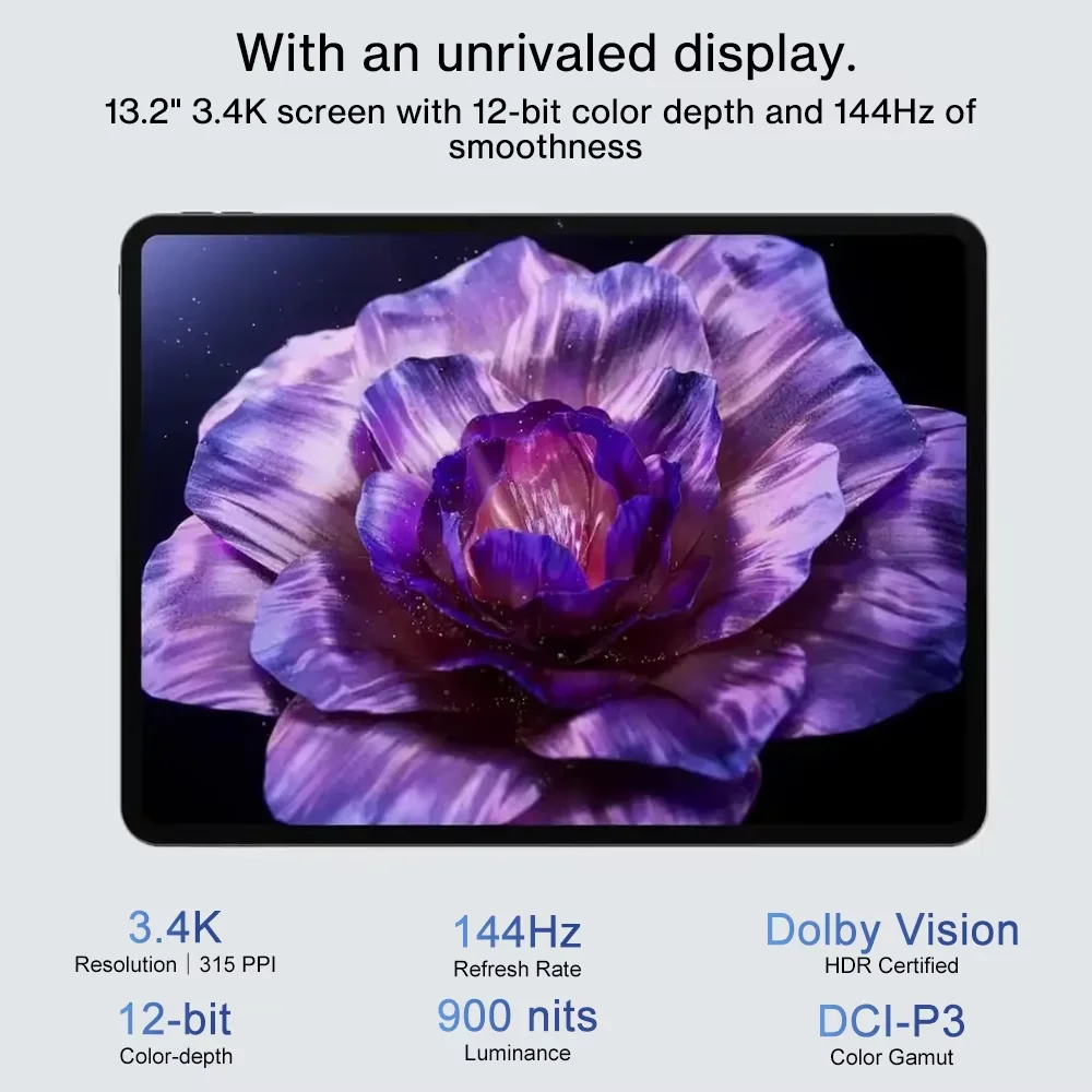 OnePlus Pad 3 الإصدار العالمي للكمبيوتر اللوحي Snapdragon 8 Elite شاشة 13.2 بوصة 144 هرتز دقة 3.4K 8 مكبرات صوت واي فاي 7 أندرويد 15