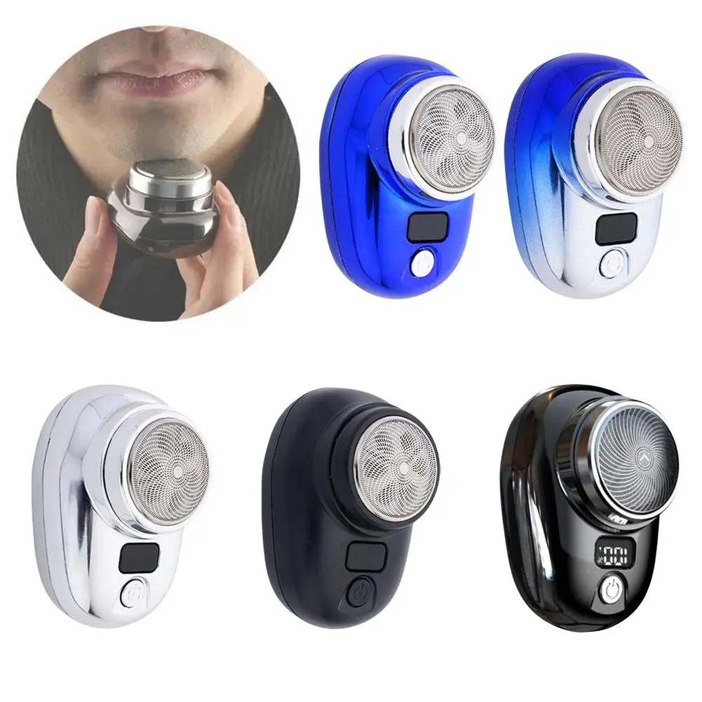 Mini Electric Razor Shaver For Men Vehicle Mounted Shave With Digital Display Washable Cordless Travel Pocket Face Beard Tr K2K4