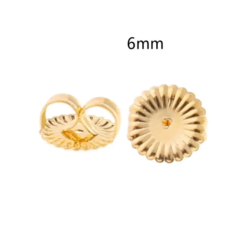 100Pcs Gold Earring Back Replacement Secure and Comfortable with Ear Studs Locking Tension Grip Earrings Tight Nut Dropship