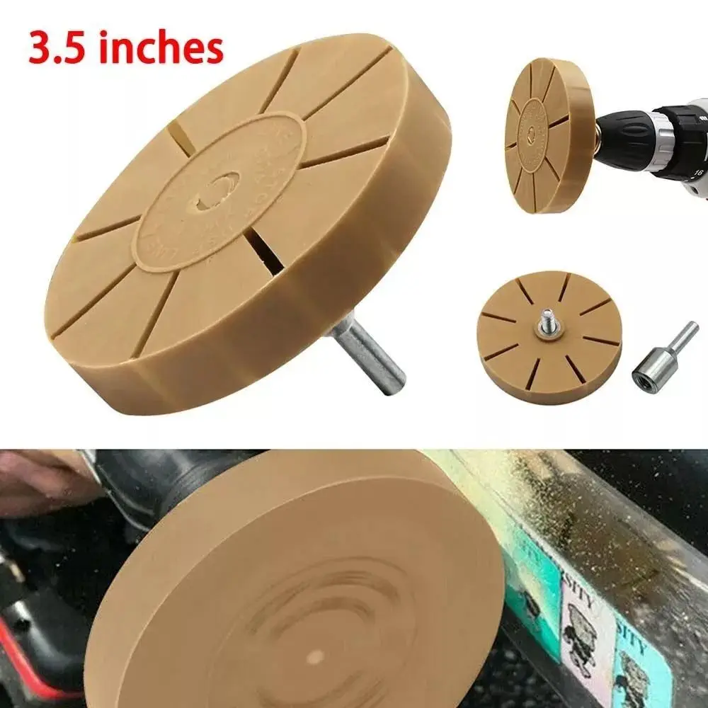 Professional 3.5 Inch Rubber Wheel Pad Tint Vinyl Decal Remover Pneumatic Decal Eraser Wheel Wear-resistant Durable Rubber Disk