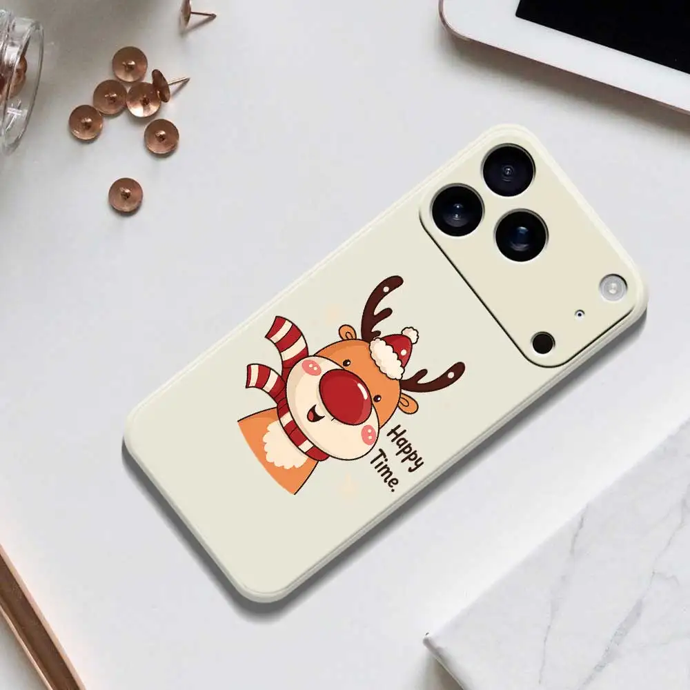 

Christmas Deer Phone Case For iPhone 17 Pro Max 17 Air 16 15 14 Plus 13 12 11 Pro Max XS Max XR X 7 8 Plus 16E Silicone Cover