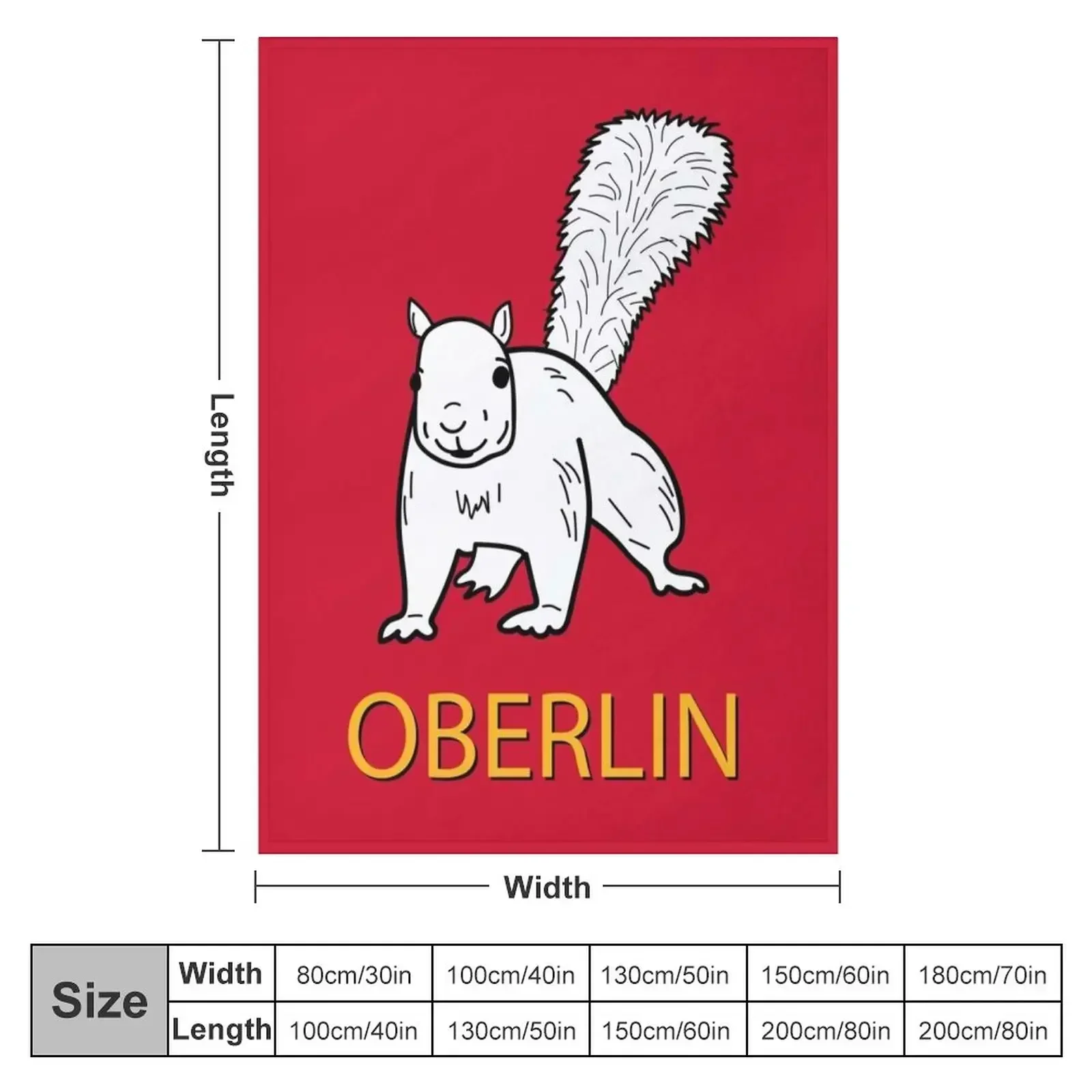 Cute Oberlin White Squirrel Throw Blanket Furrys Hairy halloween Blankets